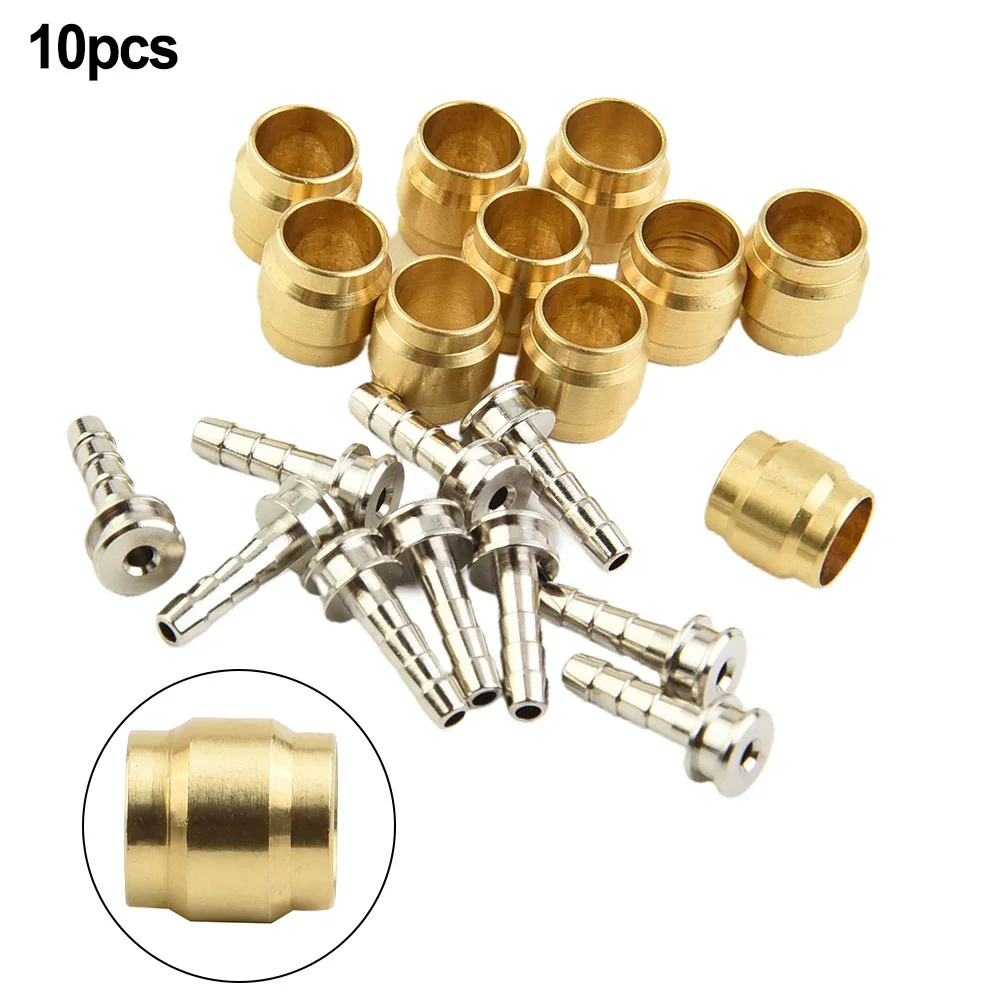 SPORTFUNSF 10 Set Mountain Bike T Head Copper Sleeve Brake Oil Pipe Oil Needle Olive Connector Insert For-Sram Magura