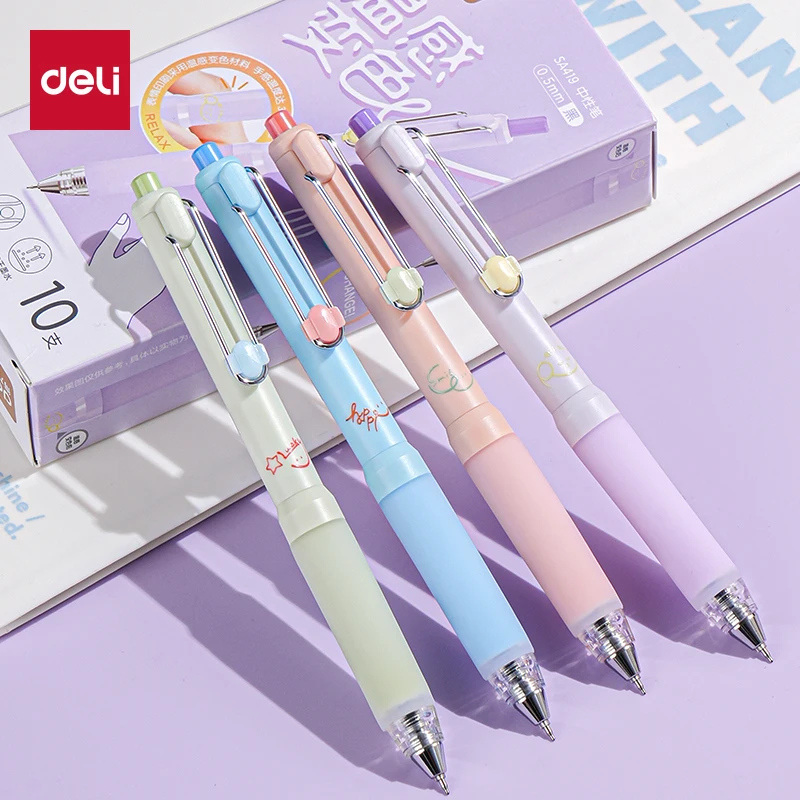 

Deli 4/8pcs Black Ink Quick-drying Cute Gel Pen Signing Pen School Student Supplies Office Supplies Stationery Exam Pens Gift