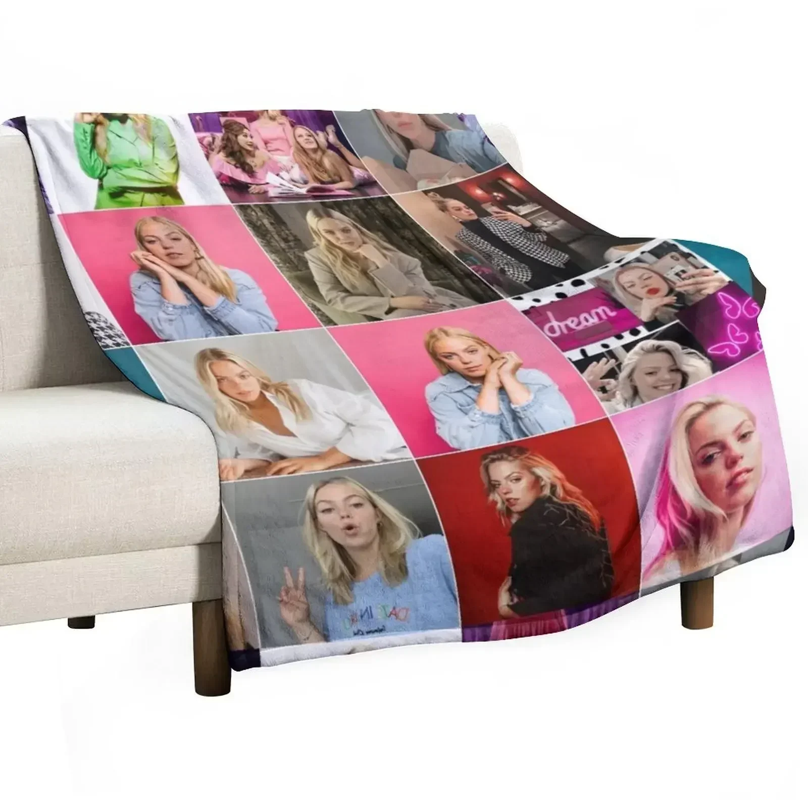 Reneé Rapp American actress Beautiful Aesthetics Ultimate Mural / Collage Edit Fan Art - 1 Throw Blanket Beautifuls Blankets