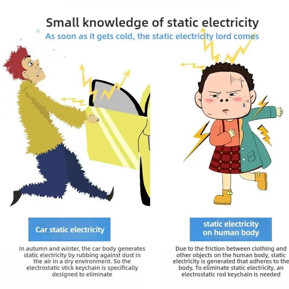 Statischer Stab, elektrostatischer Entlader, tragbarer antistatischer Schlüsselanhänger, Winter-Trockenklima, statisch, antistatisch, Autozubehör – Detail 2