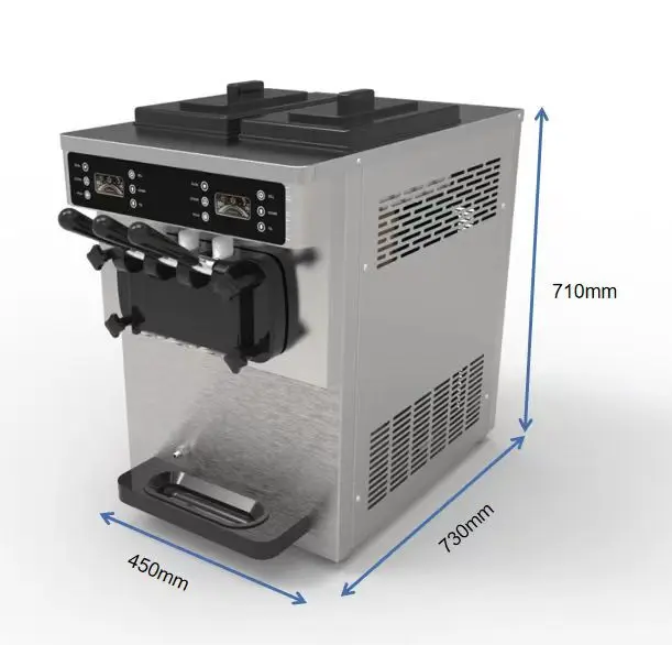 

26L/H Good Quality Commercial 3 Flavor Soft Ice Cream Machine Stainless Steel Soft Serve Ice Cream Machine