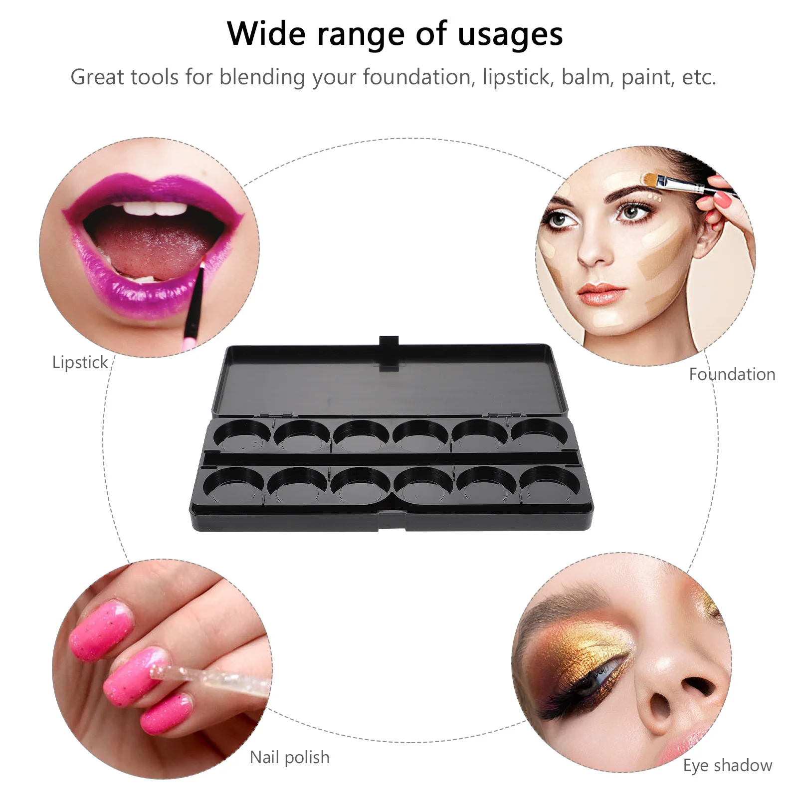 صندوق طلاء بآبار متعددة من البلاستيك السميك المصبوب، متين وسهل التنظيف، غطاء صلب يحافظ على الطلاء الأيام الرطبة والألوان المائية والغواش والأكريليك