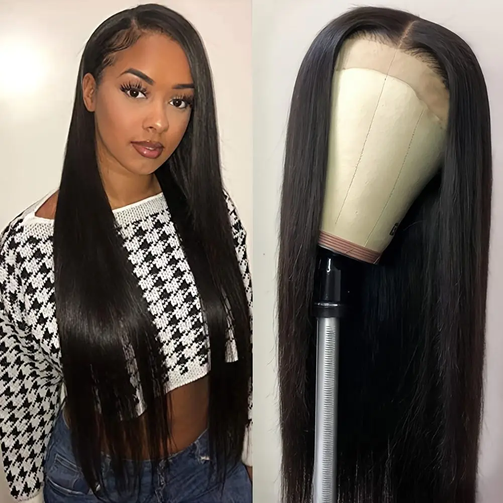 13x6 hd lace frontal human hair wig for women choice 30 40 Inch lace front Bone straight transparent preplucked wigs on sale