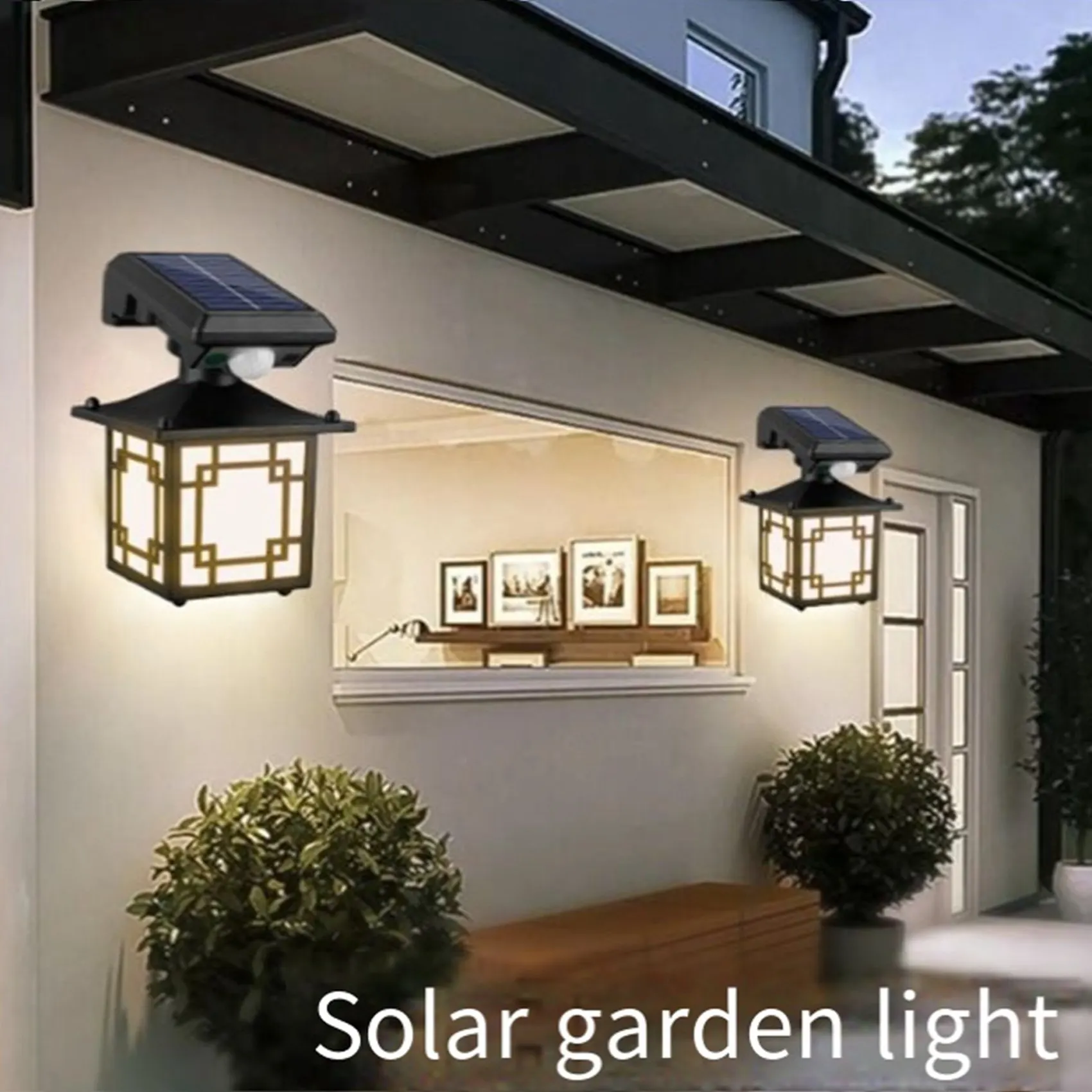 

【НОВЫЙ ГОД】5 солнечных настенных светильников для улицы, водонепроницаемые, 200 лм, с датчиком движения, для забора, с 3 режимами, для наружного освещения стен