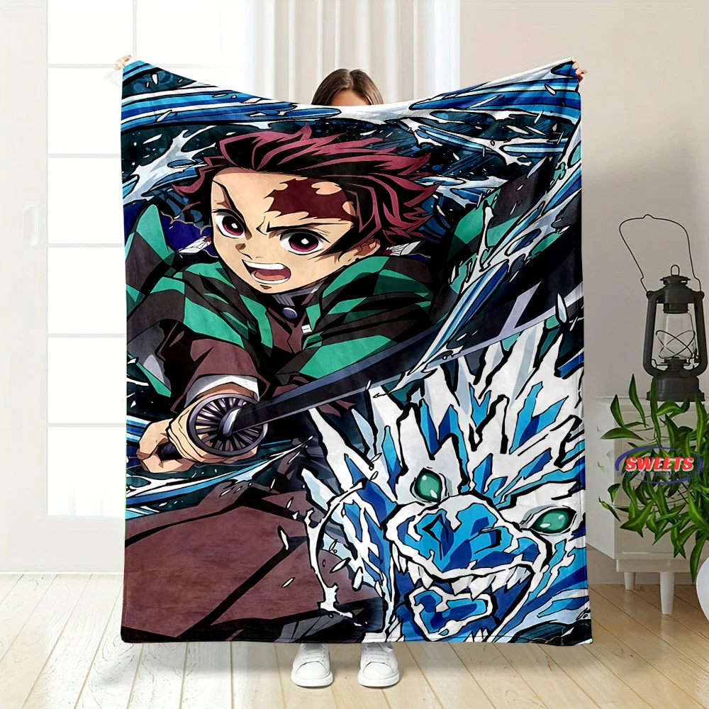 Popular Anime Kamad0 Nezuk0 Flannel Blanket for Bed Bedroom Sofa Picnic Throw Blanket for Cover Outdoor Leisure Nap Office Gifts