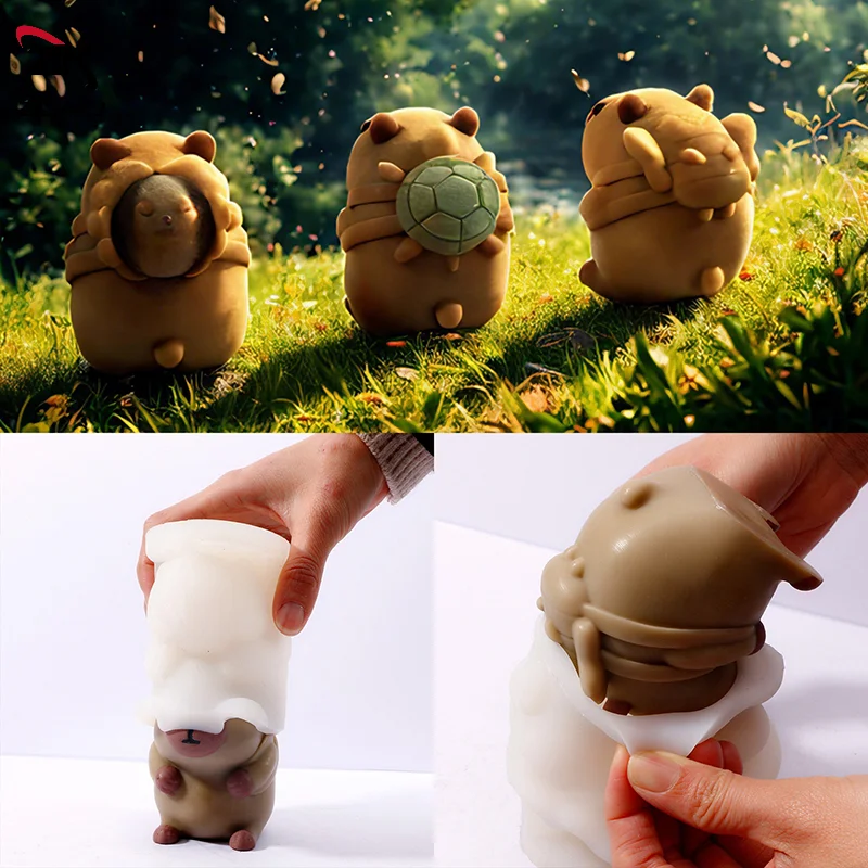 1 Piece 3D Cartoon Jelly Pudding Mold Capybara Mousse Cake Mould Handmade DIY Crafts Making Tool Chocolate Baking Accessories
