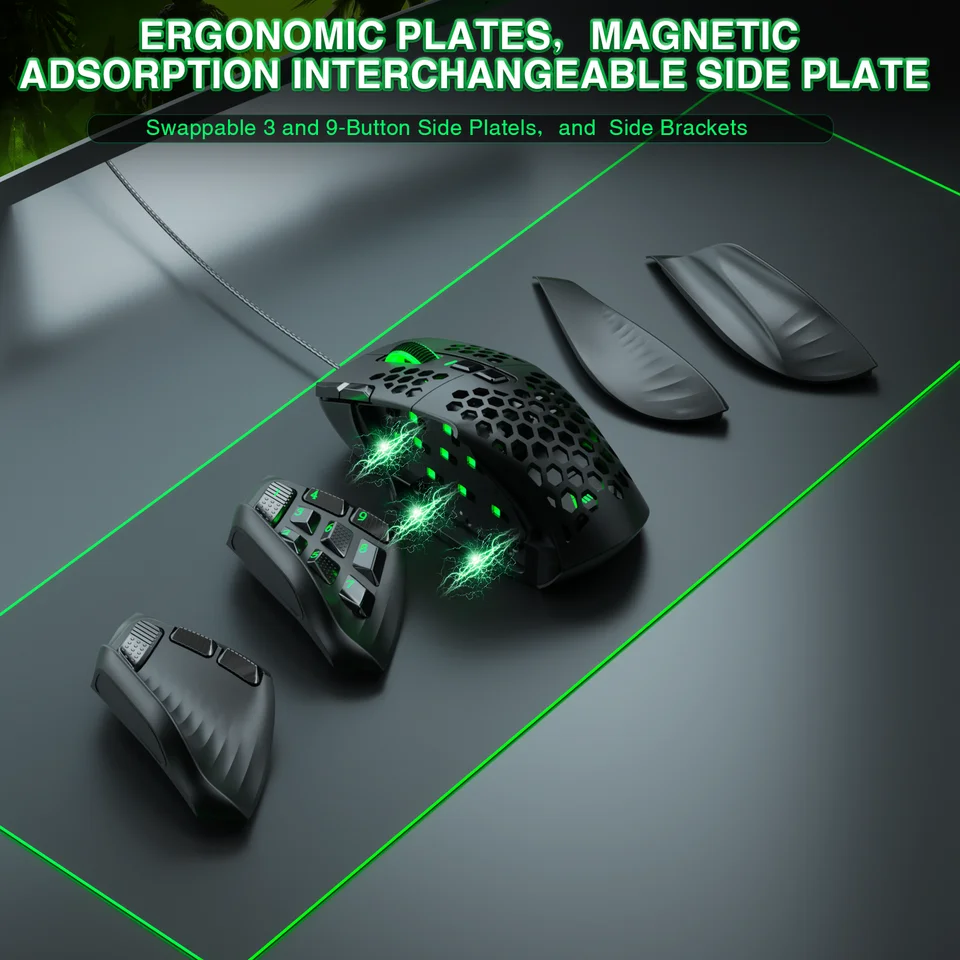 SOLAKAKA SM809 Wired Gaming Mouse 16 Side Buttons 22800 DPI