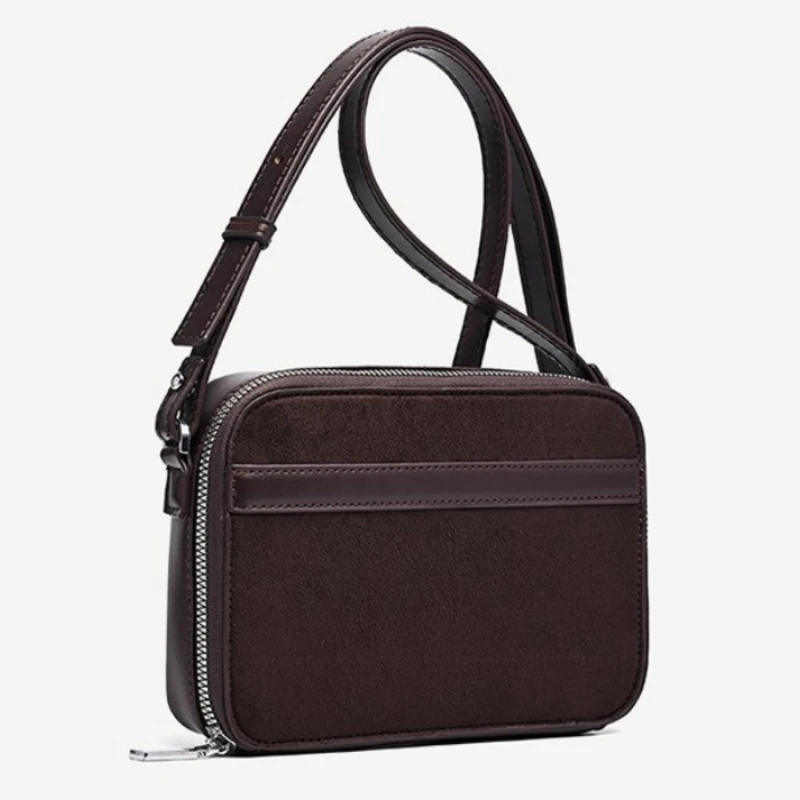2026 new unisex small square bag fashionable frosted PU leather shoulder bag crossbody bag youth daily commuting phone bag