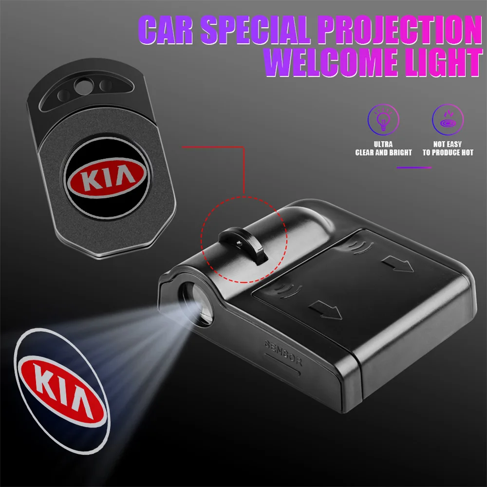 1/2 Uds. Lámpara LED de proyector de luz de bienvenida para puerta de coche para KIA Sportage Niro Rio Ceed Cerato Soul Sorento Picanto Optima K3 K5 Sonic K