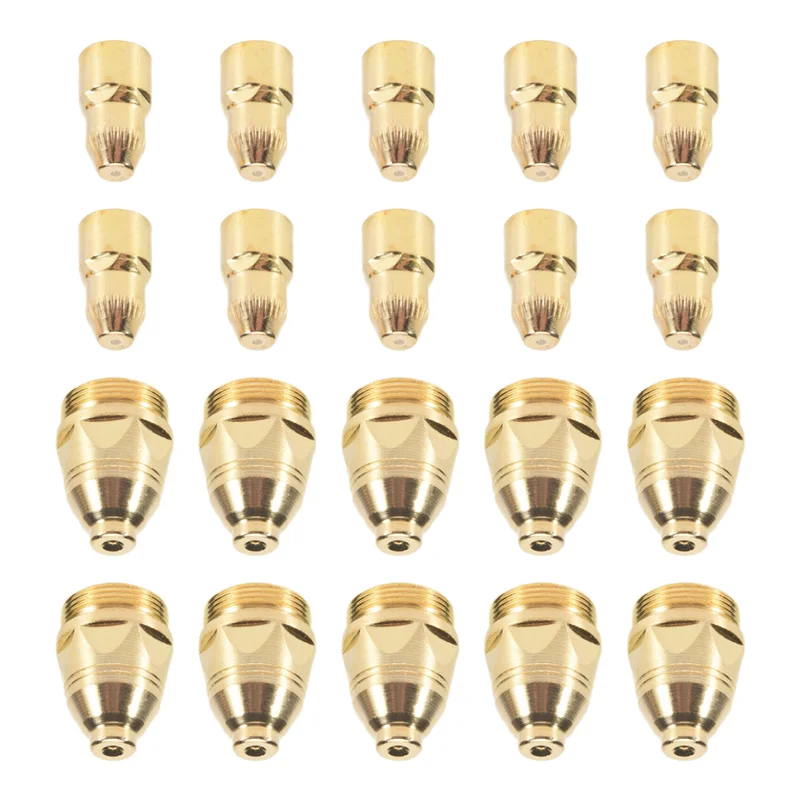 

M20K 10 Sets/Lot P80 Air Plasma Consumables Golden CNC Cutting Machine Plasma Cutter Nozzle Hafnium Electrode