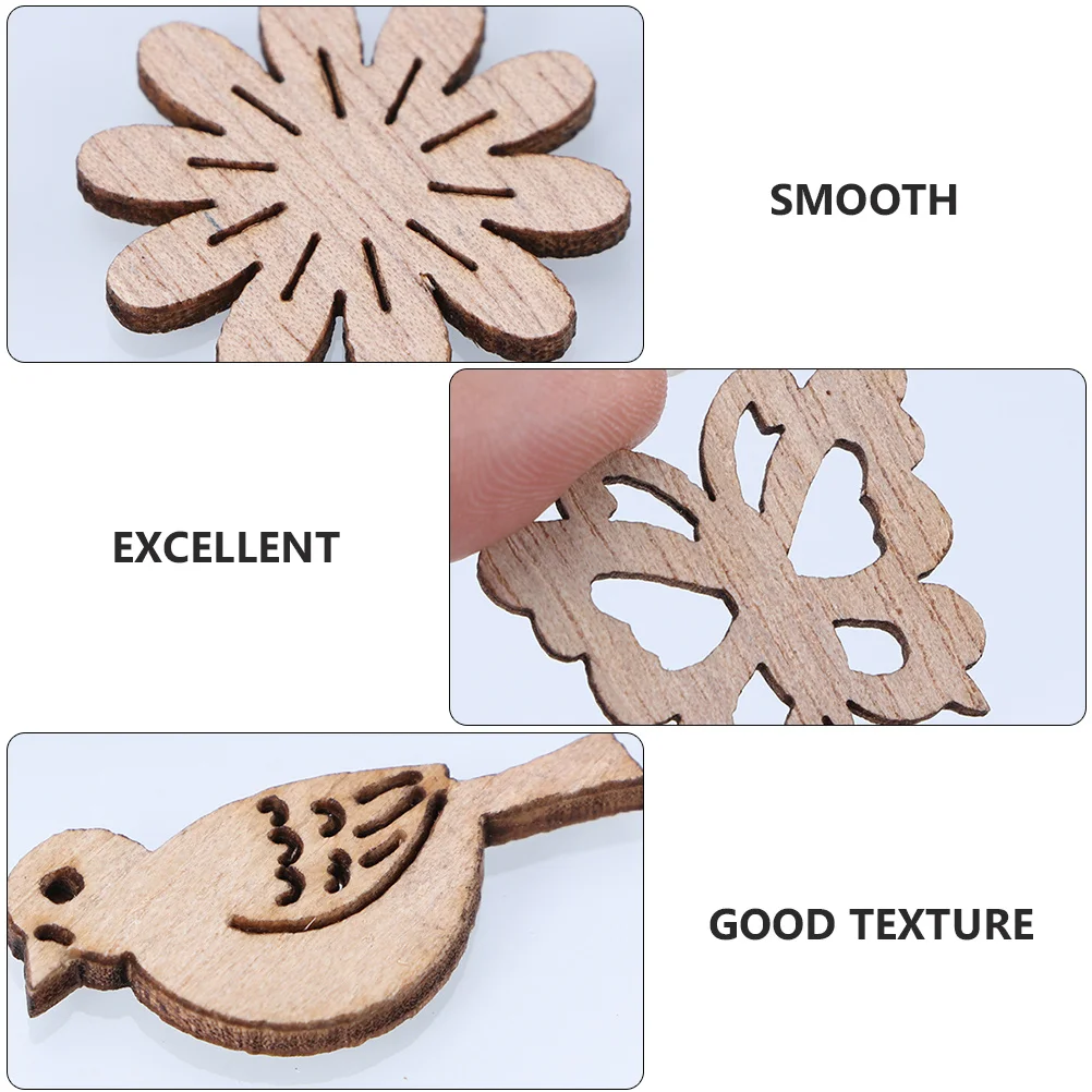 

200Pcs Heart Shaped Wooden Slices DIY Unpainted Craft Pieces for Handmade Decoration Graffiti Wood Chip Pendant Making Kit