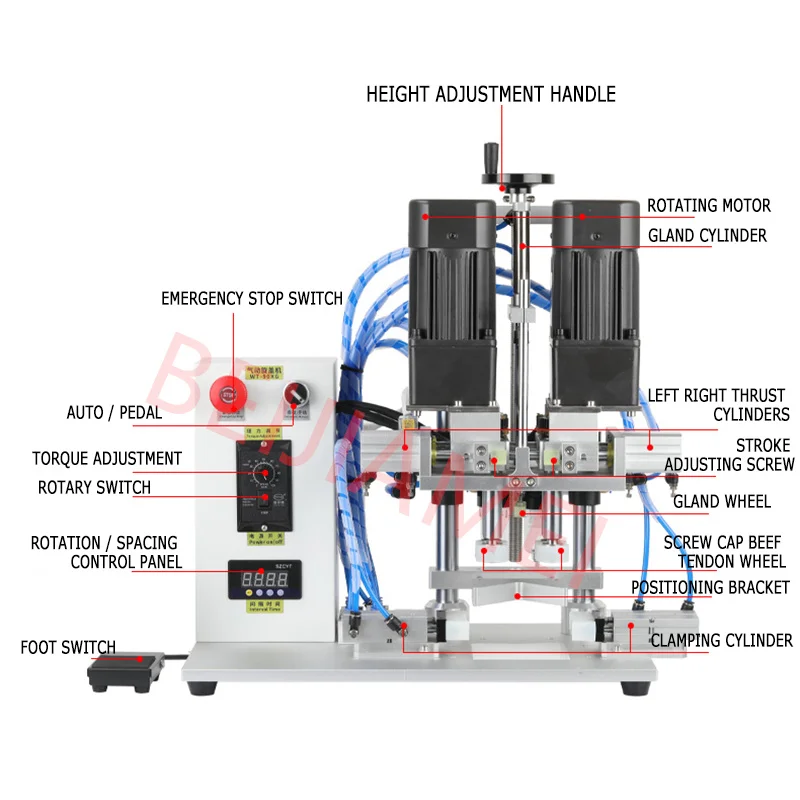 Pneumatic Capping Machine For Soy Sauce And Plastic Oil Containers.