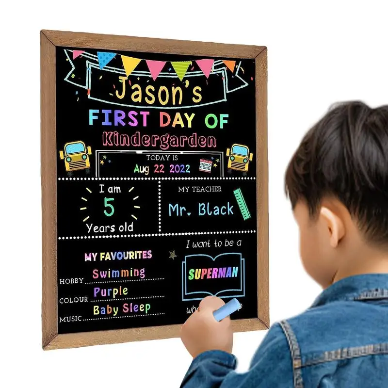 First Last Days Of School Chalkboard 1st Day Of School Sign Reusable Double Sided Back To School Board