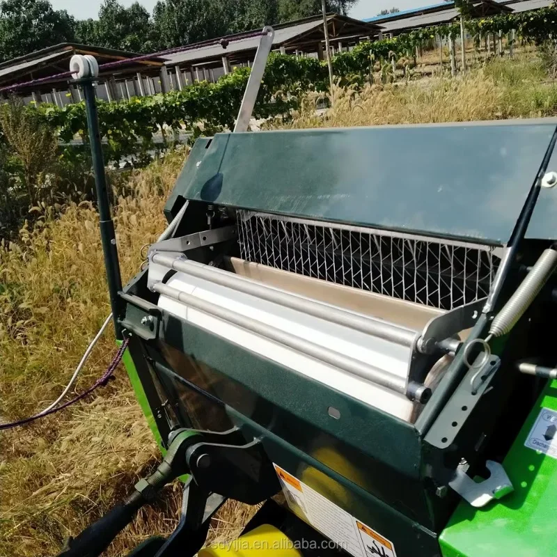 【Más vendido】Mini máquina empacadora de paja de heno redonda Pto montada en Tractor, empacadora redonda, uso de red de envoltura de paleta, empacadora de heno redonda