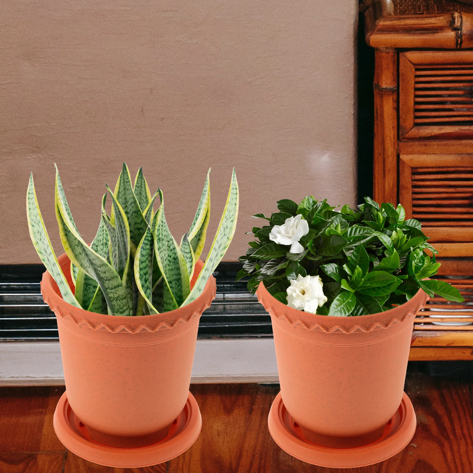 

1 Set 3-Gallon Plastic Flower Pot Thickening Design For Garden Balcony Indoor Outdoor Use Durable Lightweight Planter For Plants