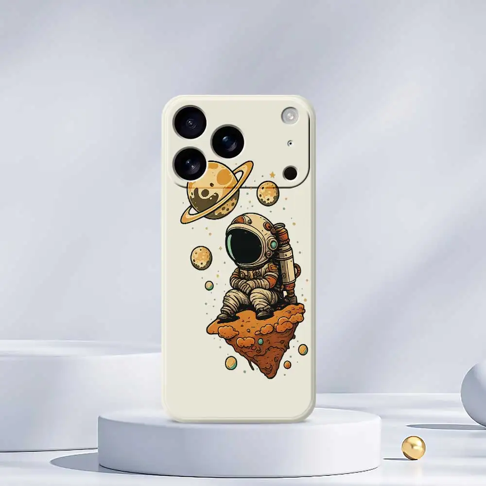 Funda de teléfono con planeta astronauta para iPhone 17 Pro Max 17 Air 16 15 14 13 12 11 Pro Max XS Max 7 8 Plus 16e 16 15Plus TPU