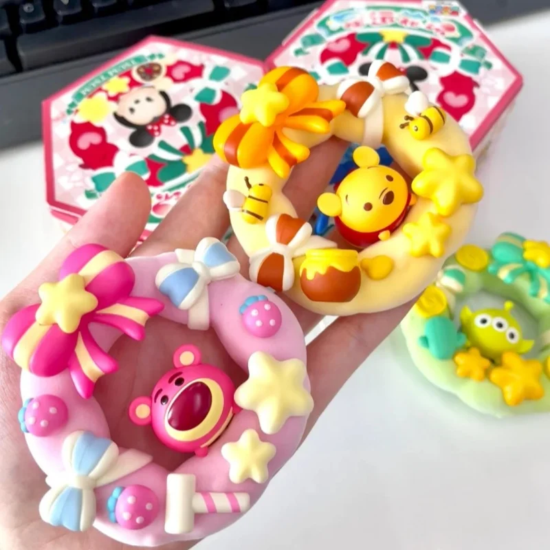 

Рождественская звезда Диснея, венок на удачу, серия слепая коробка, аниме-фигурка, Коллекционная модель, подарки для детей - Минни Лотсо Дональд Дак