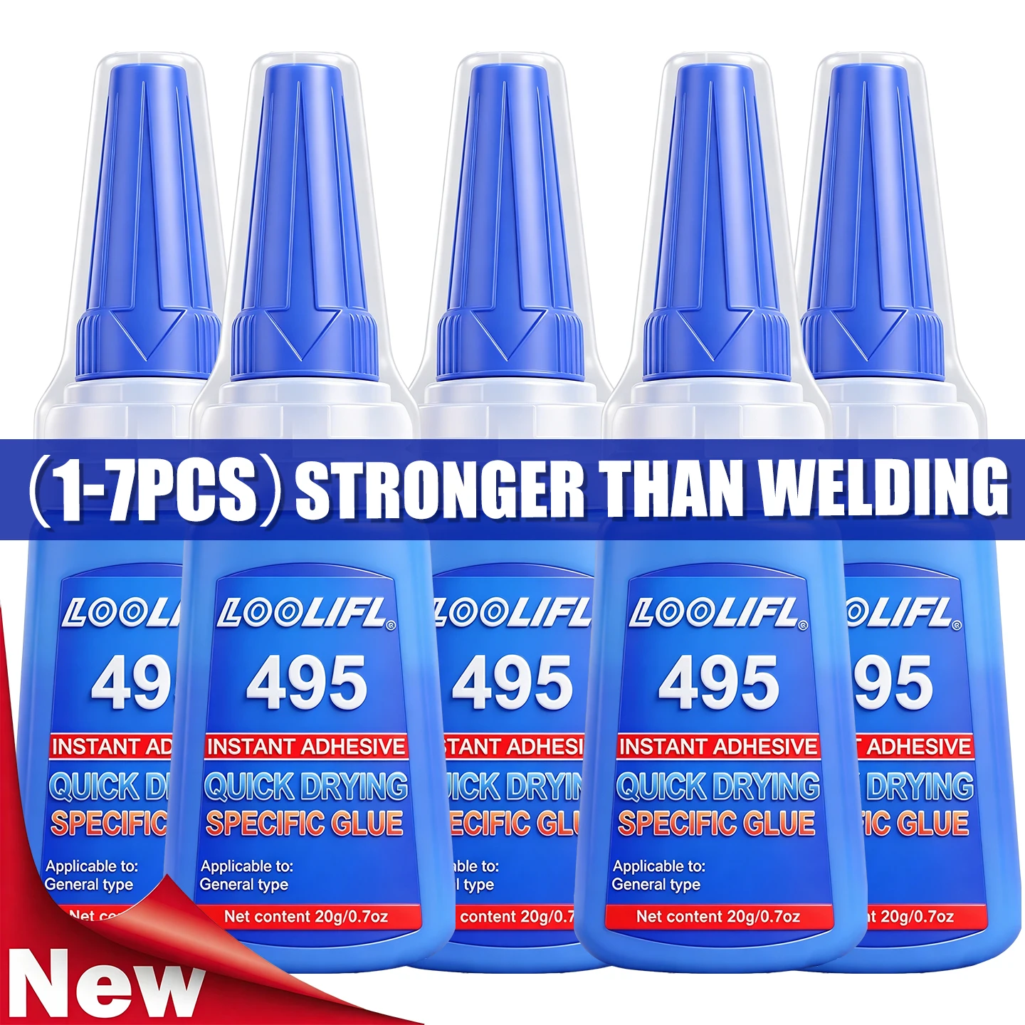 LOOLIFL New 20ML Super Glue Multi Purpose Quick Dry Strong Adhesive Instant Bonding Suitable For Metal Plastic Glass Ceramic DIY