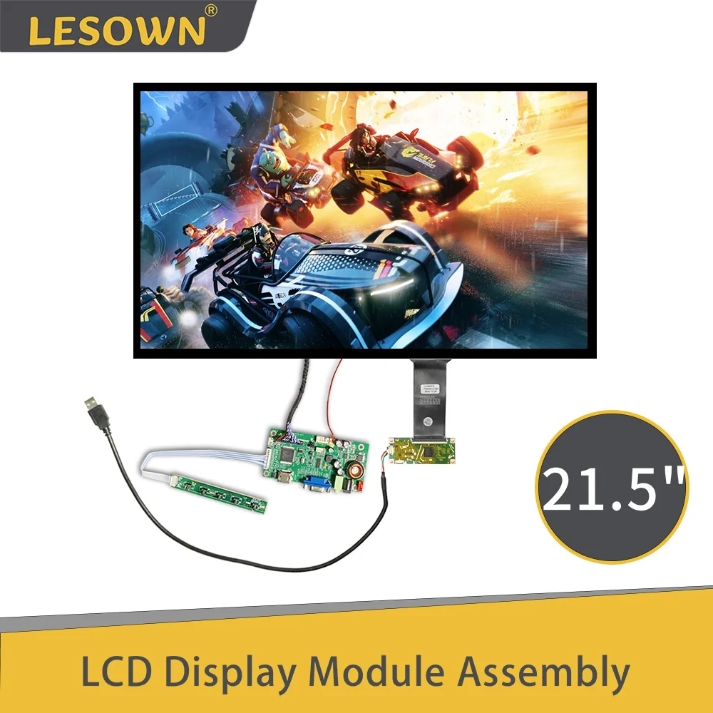 

LESOWN Secondary LCD Screen 21.5 inch Large Touchscreen Display IPS 1920x1080 Full HD Panel Module for Monitoring Equipment