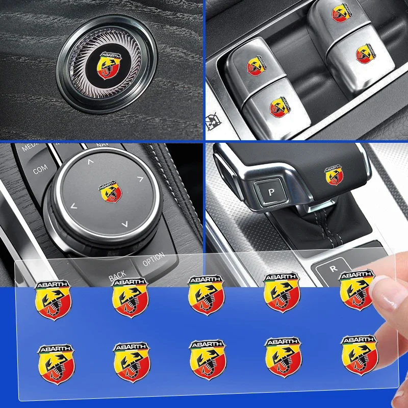 Car Logo New Multi-function Button Sticker Control Switches Panel Sticker For Abarth- 500 595 1100 Stilo Ducato Palio Punto 2021