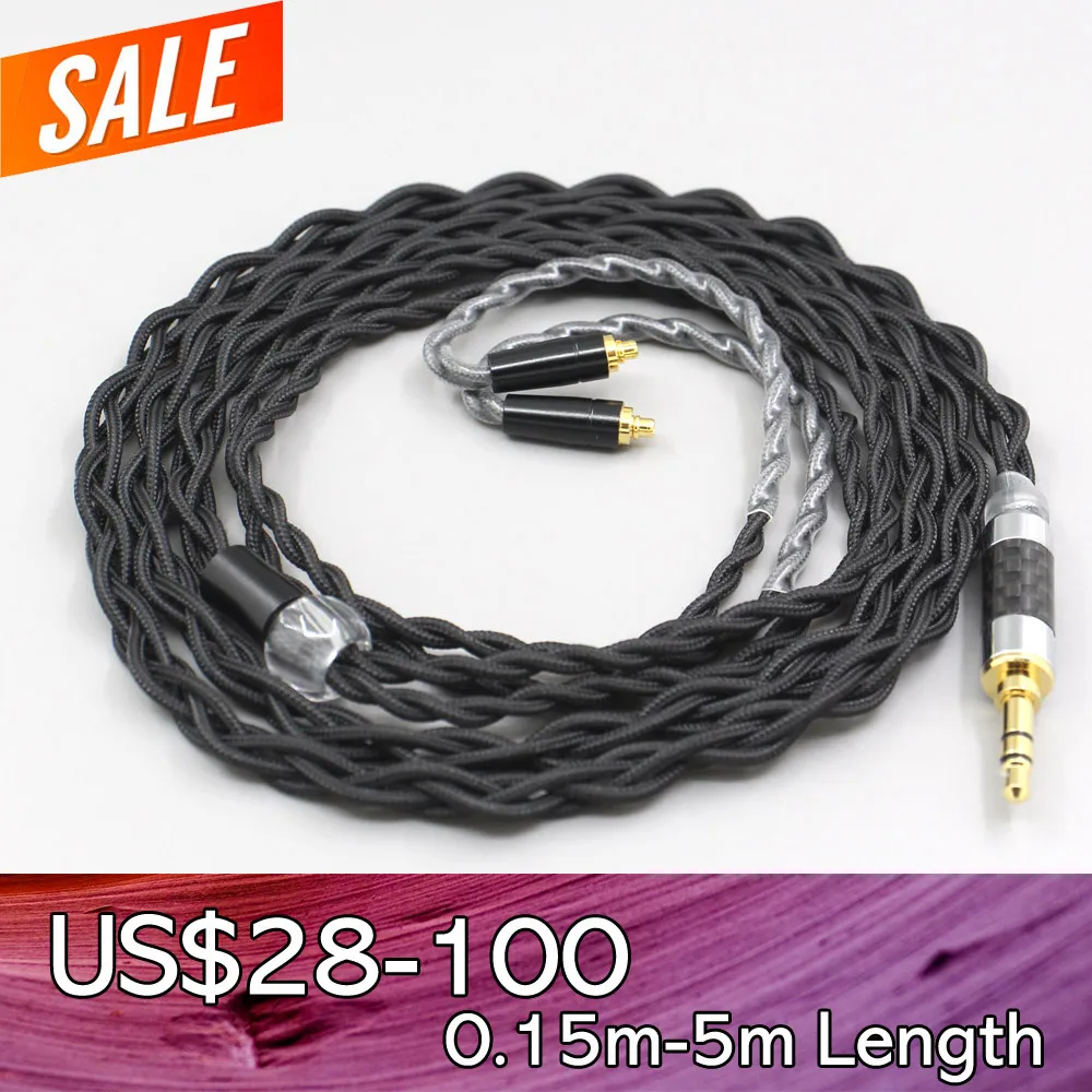 

Pure 99% Silver Inside Earphone Nylon Cable For MMCX Sennheiser ie200 IE300 IE900 IE600 Shure AONIC 3 4 5