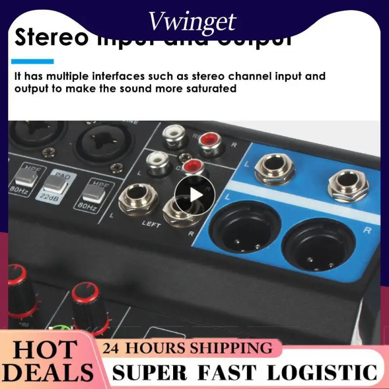 Audio Mixer 5-channel Sound Table Professional Mixer Computer Stage Recording USB Sound Card High Low Tone DJ Equipment