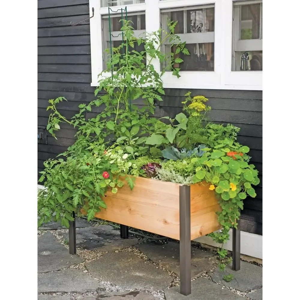 Elevated Garden Bed | 2' x 4' Durable Standing Planter for Outdoor Vegetables & Flowers, Ideal for Patio, Lawn & Backyard