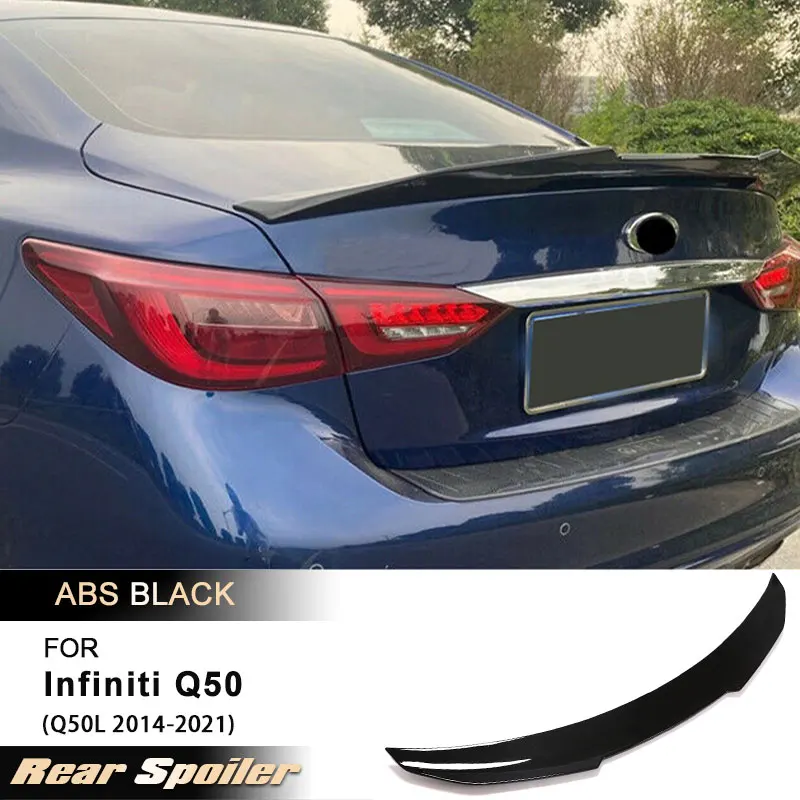 

Car Rear Trunk Spoiler Wings for Infiniti Q50 Q50L 2014-2021 Racing Rear Spoiler Boot Wing Lip Body Kit ABS Gloss Black