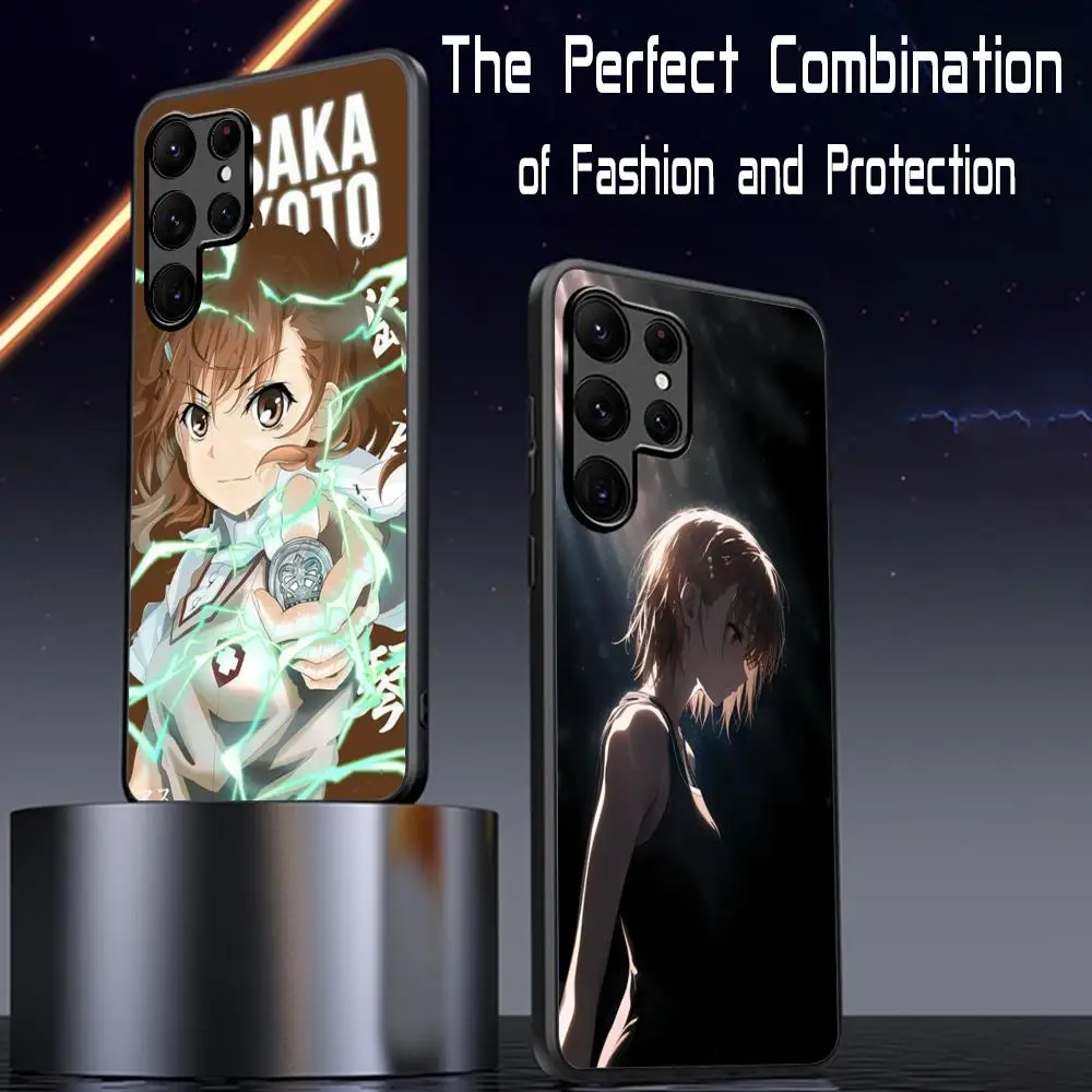 Classic girl Railgun Phone Case For Samsung Galaxy S25 S24 S23 S22 S21 S20 Plus Ultra Note20 Soft Black