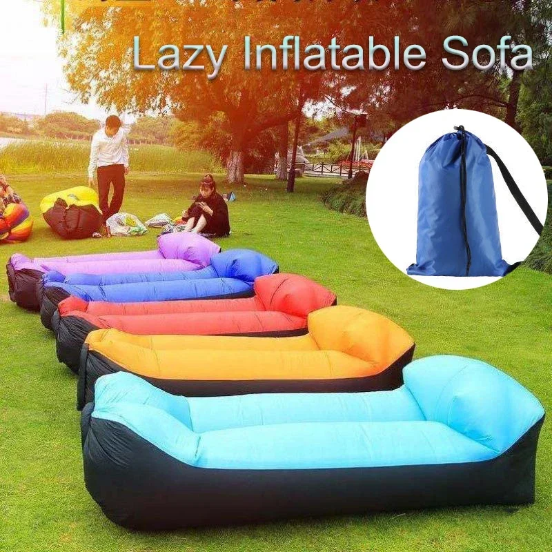 Trend Outdoor Products Fast Infaltable Air Sofa Bed Good Quality Sleeping Bag Inflatable Air Bag Lazy Bag Beach Sofa 240*70cm