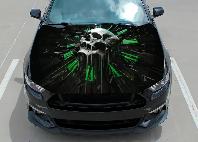 

Car hood decal skull vinyl sticker graphic wrap decal truck decal truck graphic bonnet decal f150 Fit Any Car CUSTOM