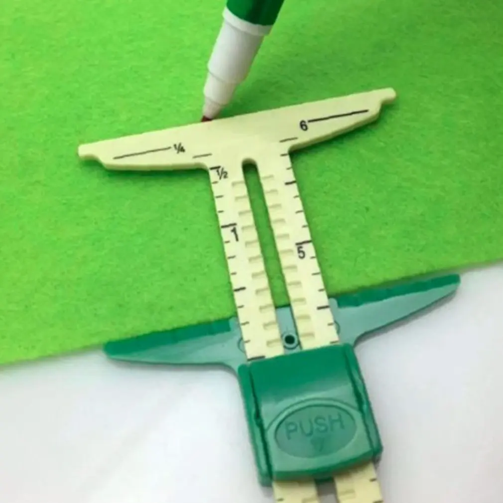 5-In-1 Plastic Patchwork Ruler Painting Tool Tailor's Ruler Green Multi-Functional Drawing Ruler