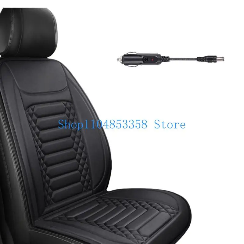 652F Cozy Heated Car Cushion Premium Reinforced Safety Wiring System Adjustable For Sedans SUVs Trucks Winter Accessory