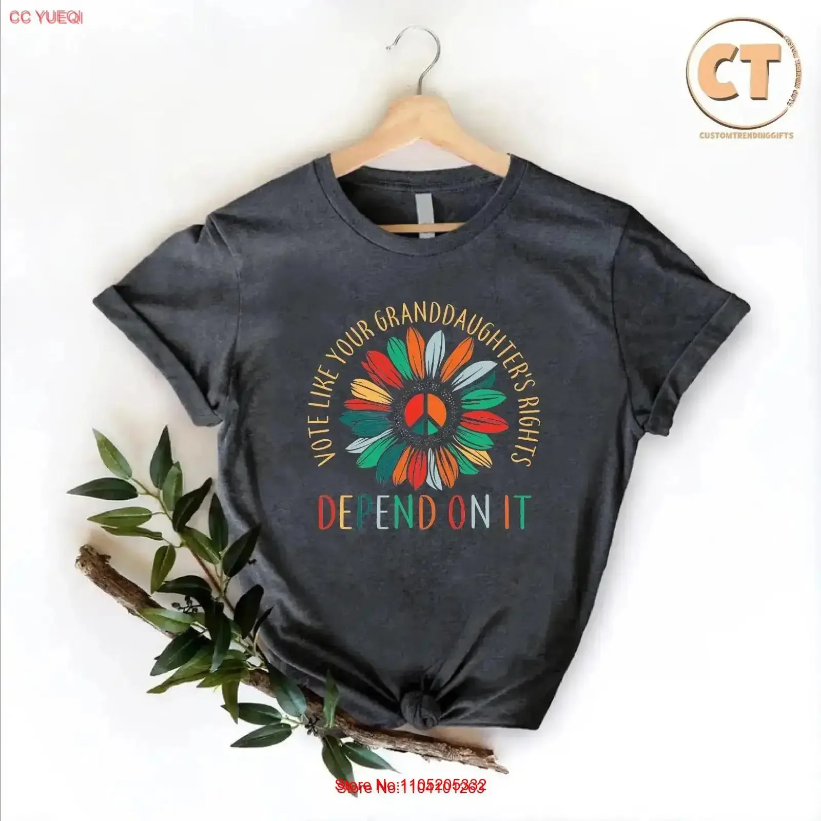 Sunflower Vote T Shirt Like Your Granddaughters Rights Depend On IT Womens US Election 2024 RGB Voting vintage Washed Stretched
