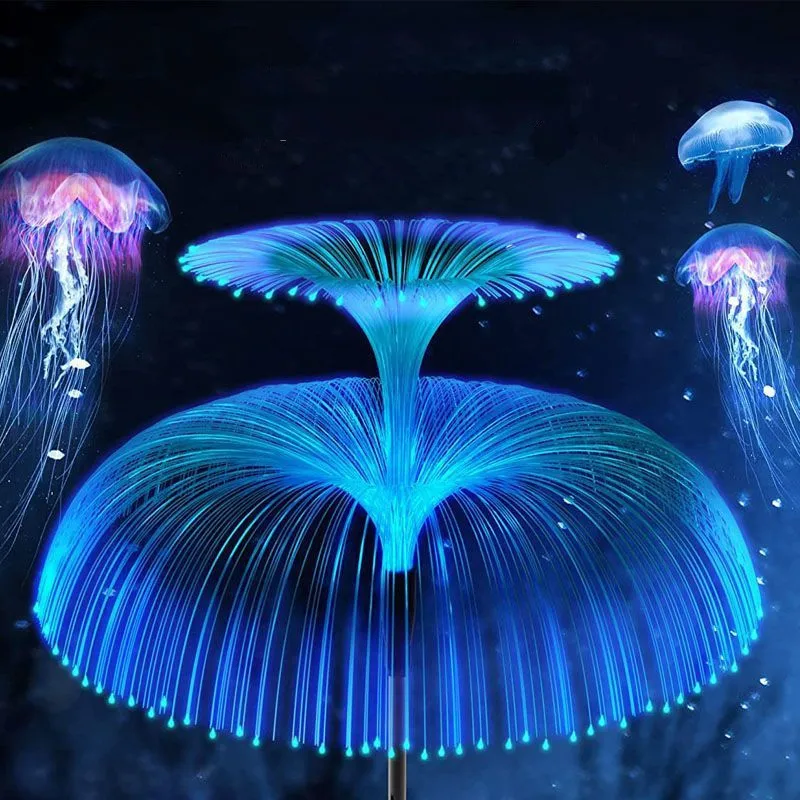 

Solar-Powered LED Two-Layer Jellyfish Pathway Light, Color Changing Fiber Optic Garden Lamp, Outdoor Landscape Lighting