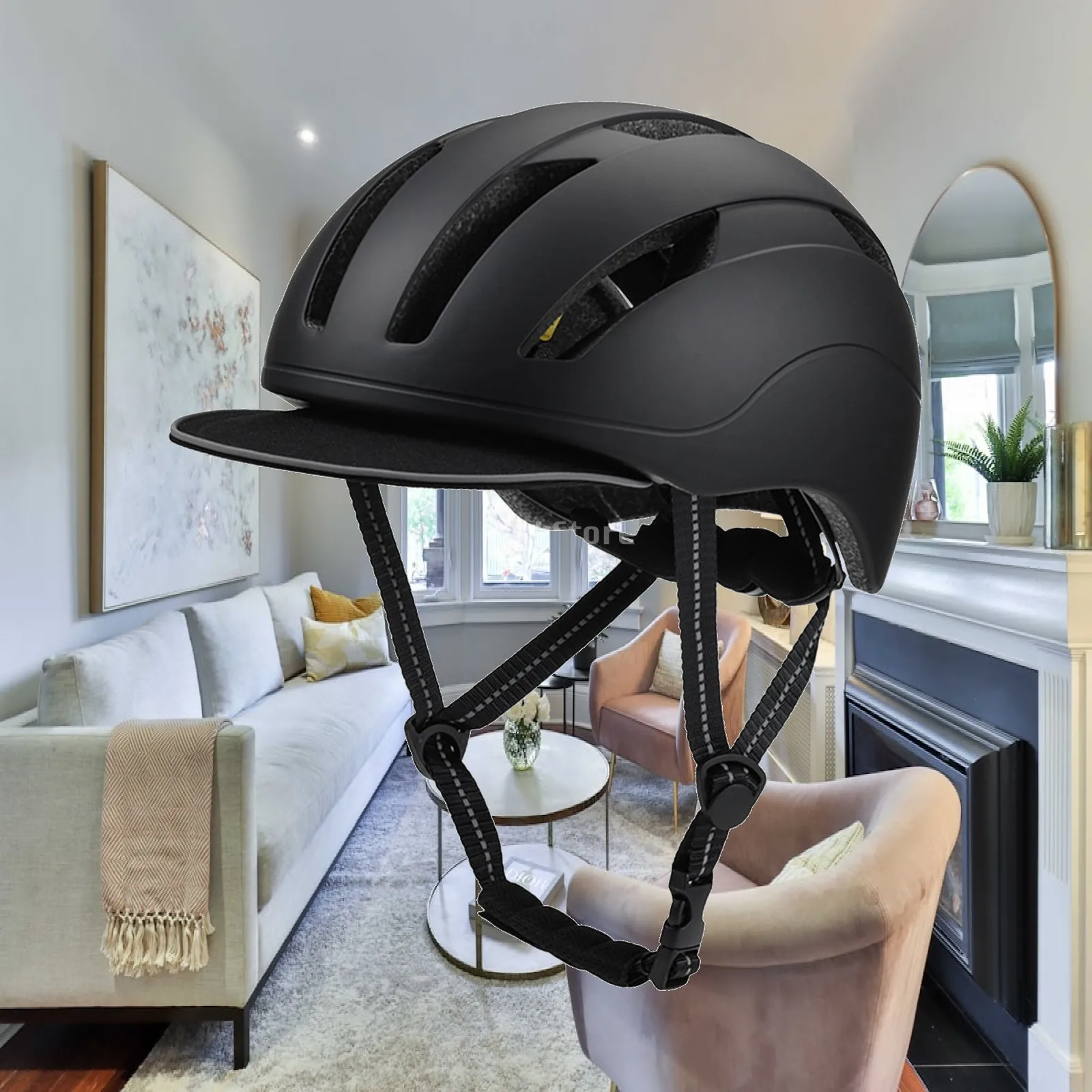 Cycling Helmet for Adults Lightweight Shock Absorb Helmet with Visor Pads for E Bike and City Ride