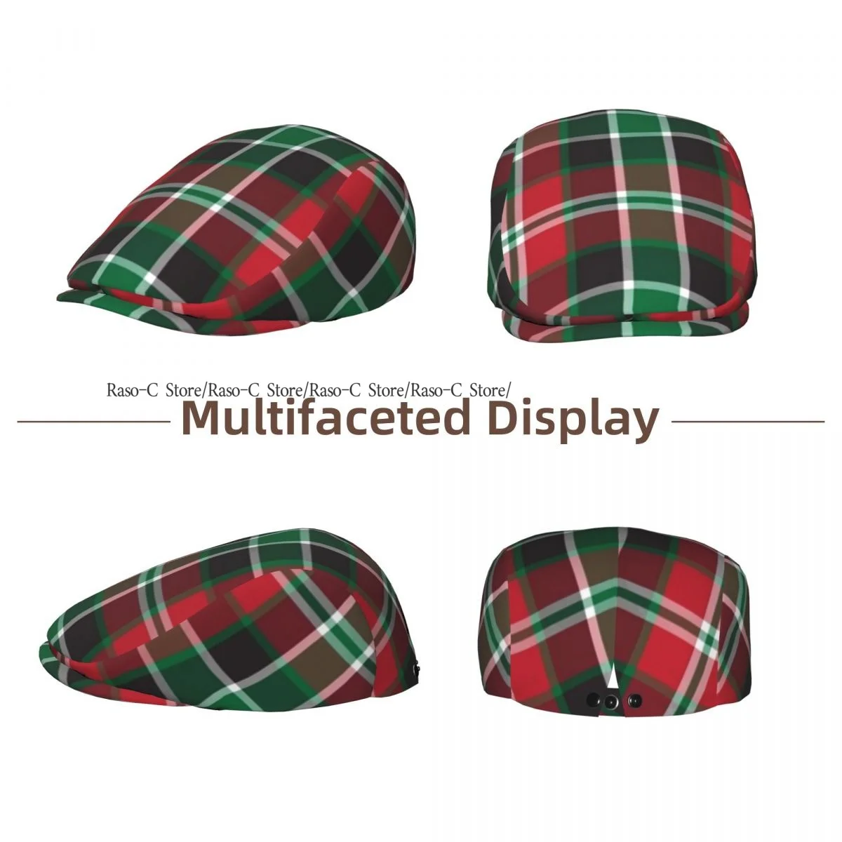 Classic Plaid Checkered Tartan Pattern Men Women Newsboy Cap Classic Forward Hat Ivy Flat Cap Daily Hat