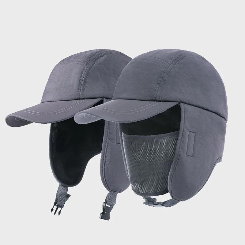 Winter Thickened Warm Trapper Pilot Caps for Men Women Earflap Warm Waterproof Ski Bomber Cap