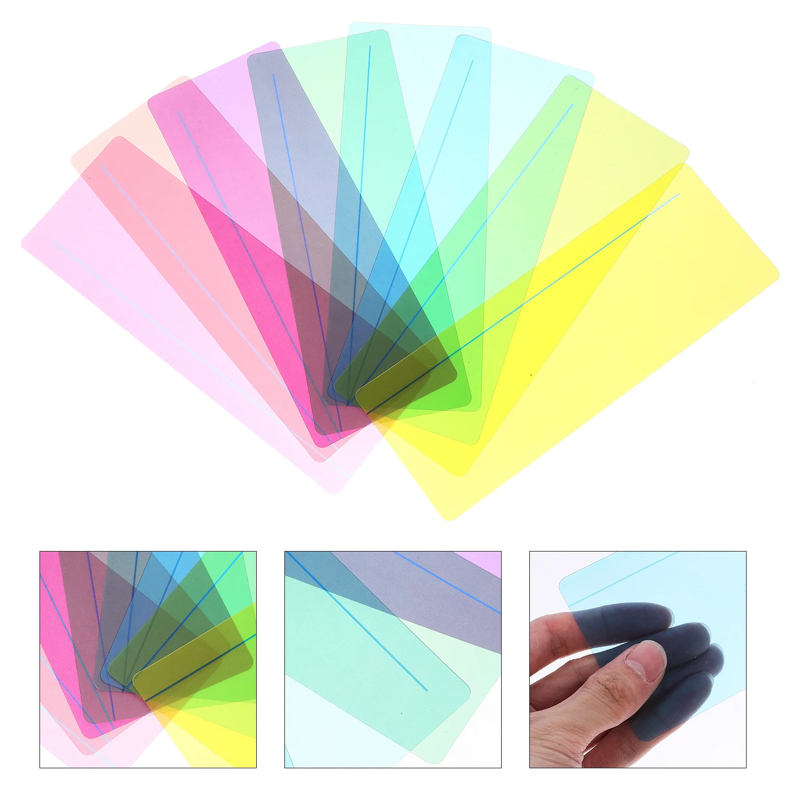8pcs Guided Reading Helper Strips Color Overlay Bookmarks for Students Learning Tools for Dyslexia Support