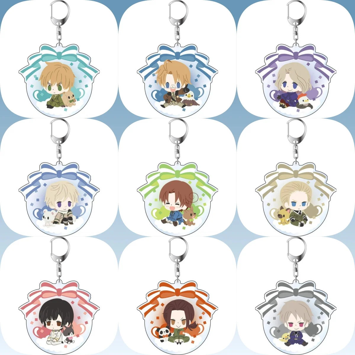 6CM Anime The Beautiful World Acrylic Keychain Model Cosplay Characters Ornament Accessories Christmas Collection Gifts