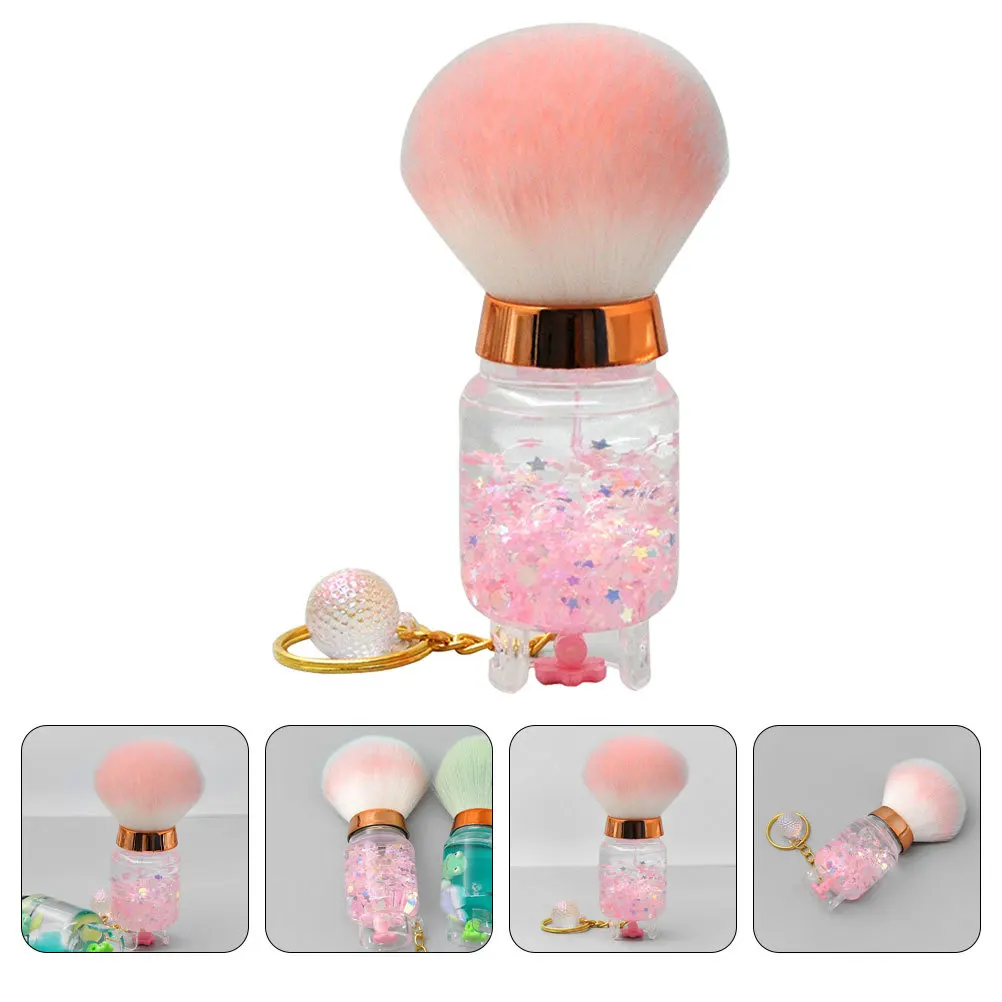 فرشاة البودرة لبودرة أحمر الخدود السائبة، هايلايتر للوجه، أداة صغيرة محمولة، شعيرات ناعمة للعناية بالبشرة