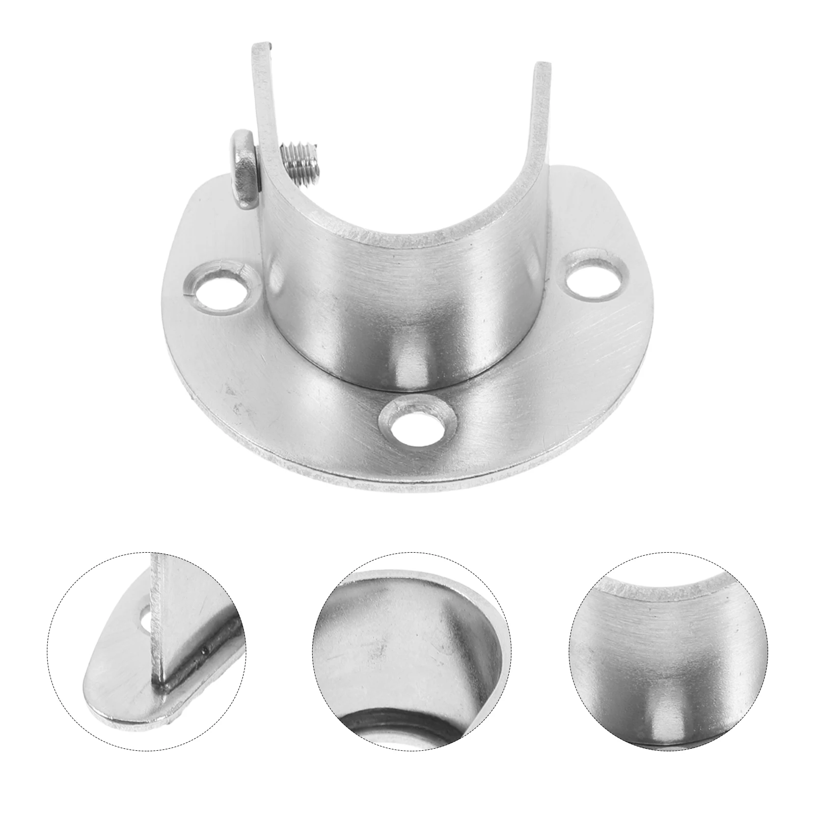 2Pcs Versatile Stainless Steel Closet Rod Holders UShaped Bracket For Residential And Commercial Use