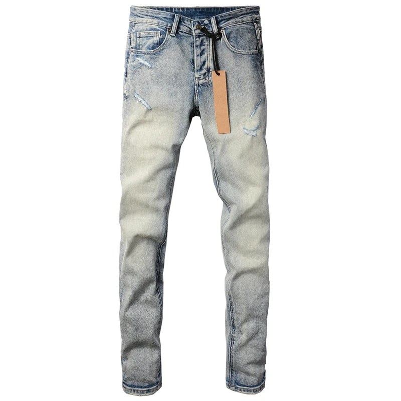 American Trend Brand KSUBI Cross Jeans Hot Sells Stretch Slim-fit Straight Jeans Men Women Daily Casual Pencil Denim Trousers