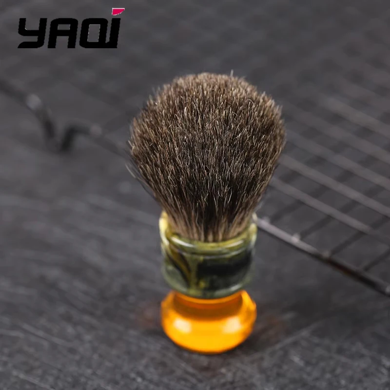 2026 YAQI 22MM Sagrada Familia Pure Hair Shaving Brush with Resin Handle Men's Wet Shave Portable Grooming Tool