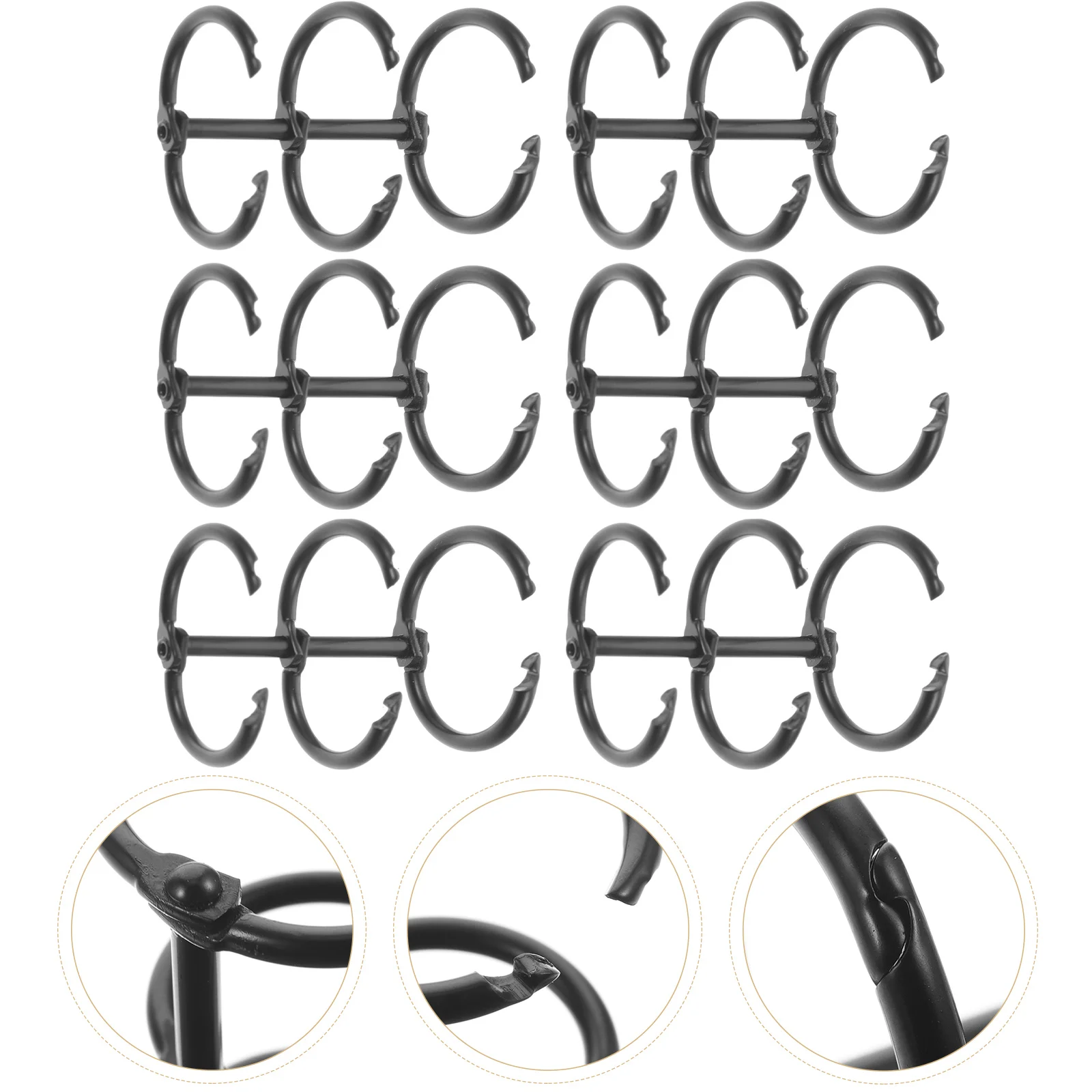 6 Pcs Loose-leaf Folder Scrapbooking Binder Rings Button Convenient Supplies Alloy Snap File