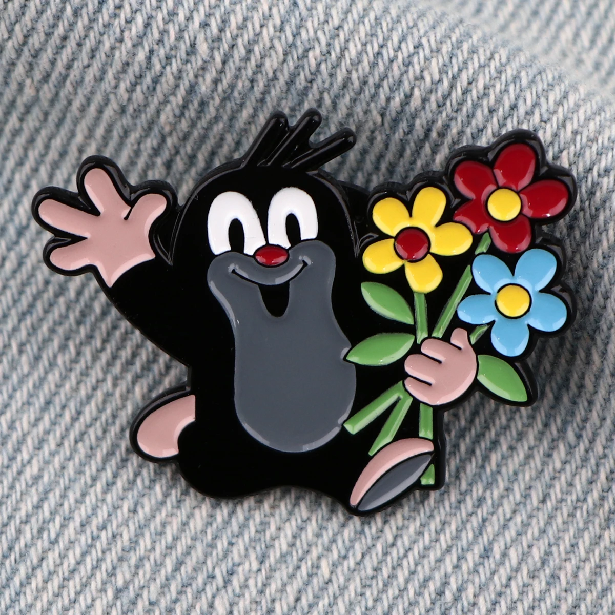 Cute Mole Enamel Pin Cartoon Brooches for Women Lapel Pins For Backpack Clothes Accessories Fashion Jewelry Friends Gift