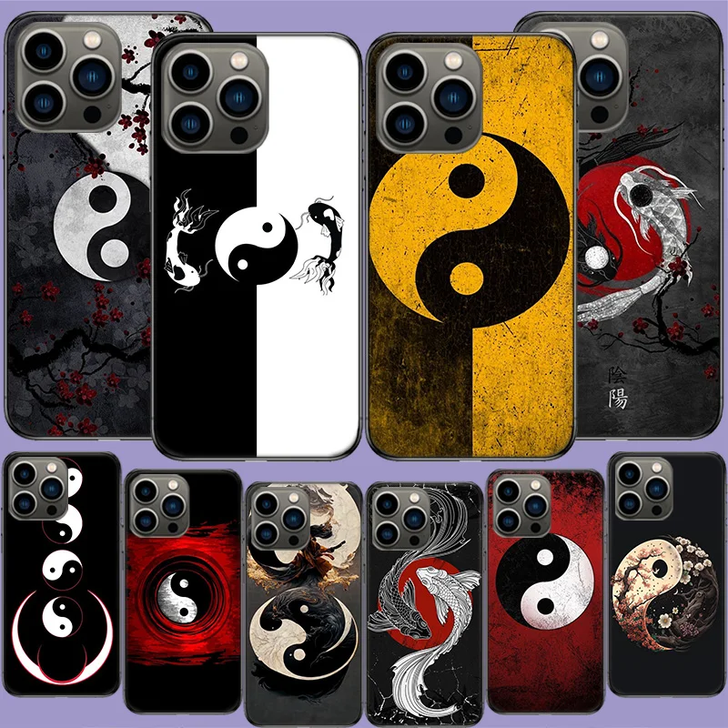 Eight Diagrams Taiji Yin Yang Phone Case For Apple Iphone 16 13 Pro Max Coque 15 14 Plus Clear 12 Mini 11 Pro Cover Cute Fundas