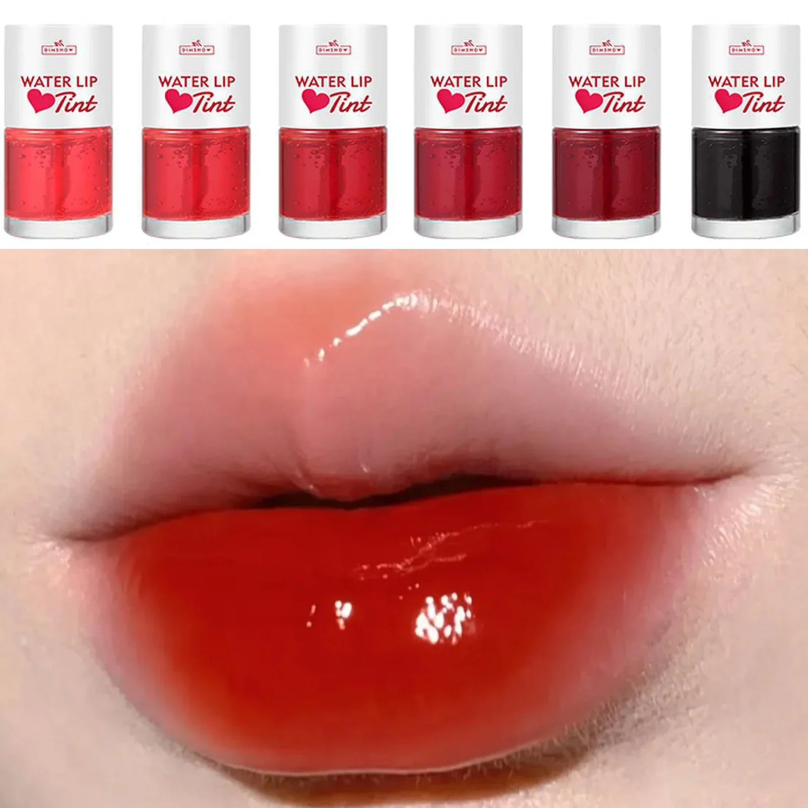 Colorete antiadherente de larga duración 2 en 1, Pintalabios líquido resistente al agua, brillo de labios Sexy rojo, maquillaje cosmético