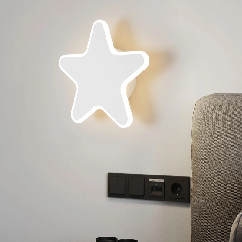 Acryl Led Wandlamp Moderne Minimalistische Binnenverlichtingsarmaturen Star Moon Wolk Lamp Voor Slaapkamer Woonkamer Ganglampen