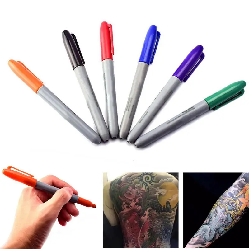 Color Tattoo Transfer Pen Non-toxic Color Eyebrow Eyeline Tattoo Marker Pen Waterproof  Accessories Supply